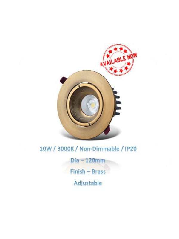 10w-3000k-non-dimmable-IP20-Dia-120mm-finish-brass-adjustable