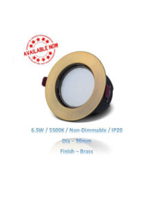 6.5w-5500k-non-dimmable-IP20-Dia-90mm-finish-brass